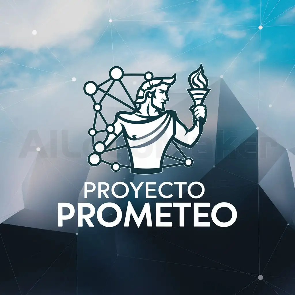 a logo design,with the text "Proyecto Prometeo", main symbol:Can you make an icon for a project named prometheus and referring to automation and efficiency in network configuration,Moderate,clear background