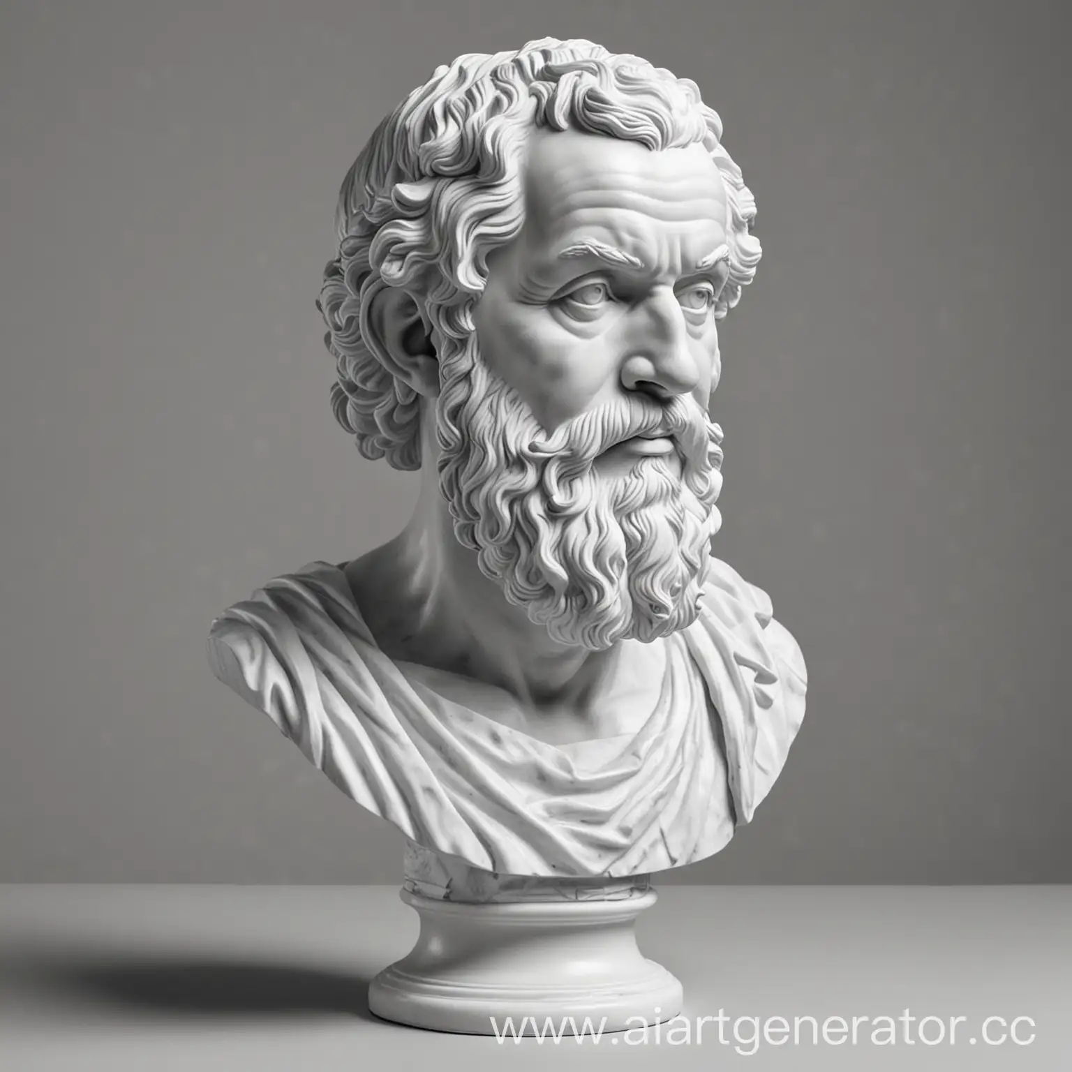 Monochrome-Marble-Bust-of-Philosopher