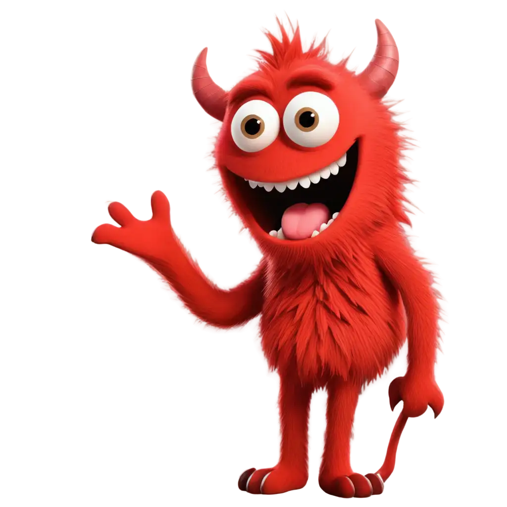 red friendly monster cute