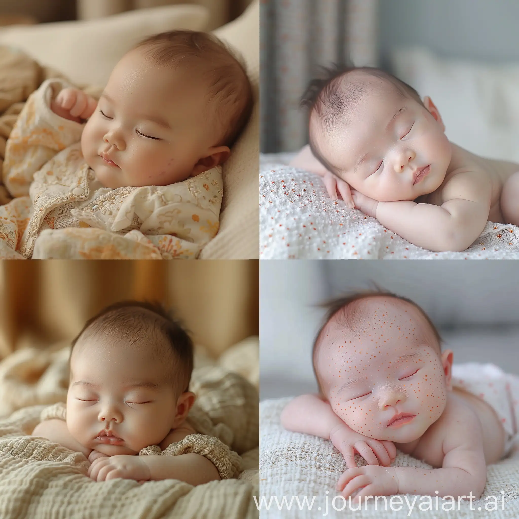 Peacefully-Sleeping-Chinese-Newborn-Baby-in-Gentle-Clothing