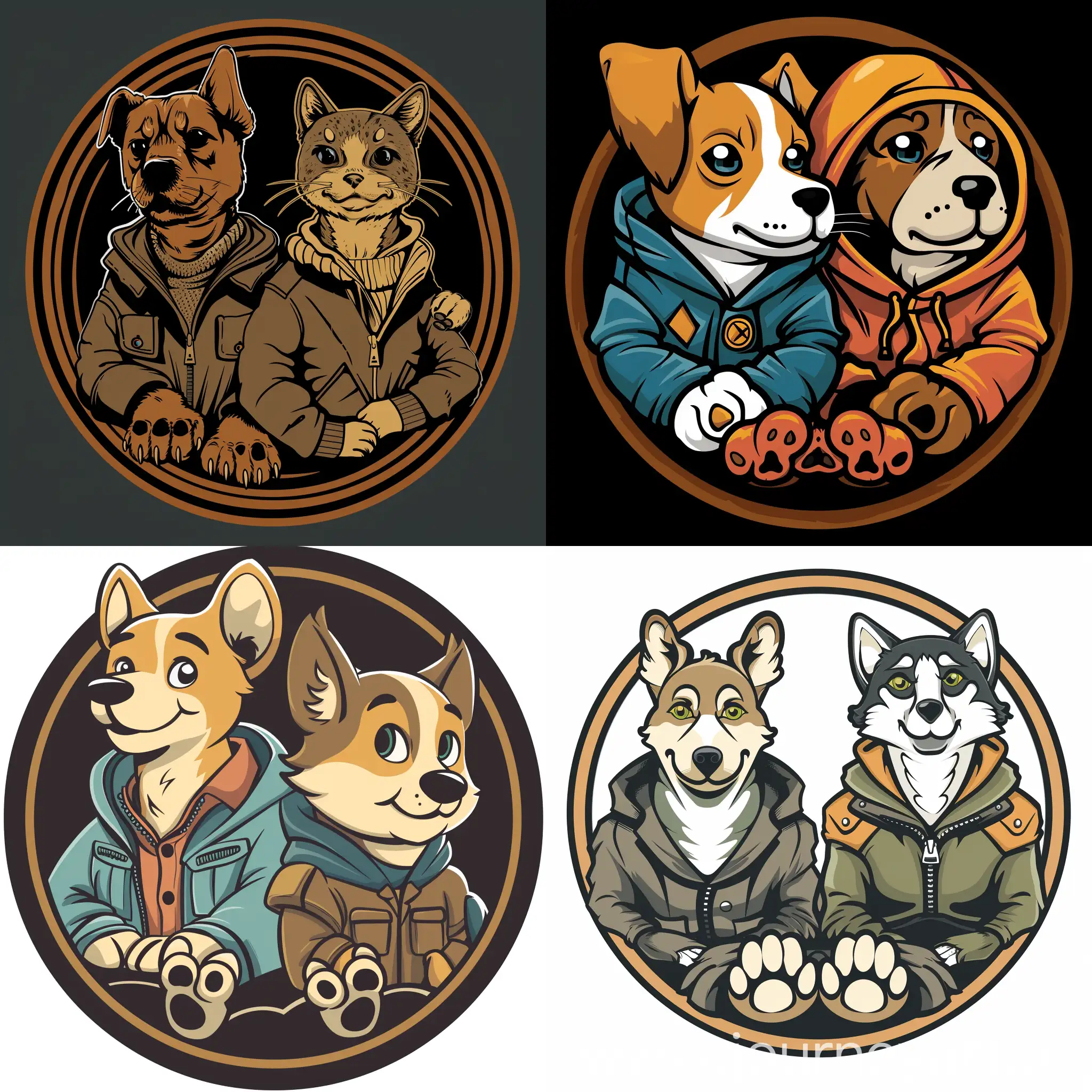 Fashionable-Dog-and-Cat-Emblem-with-Paw-Prints