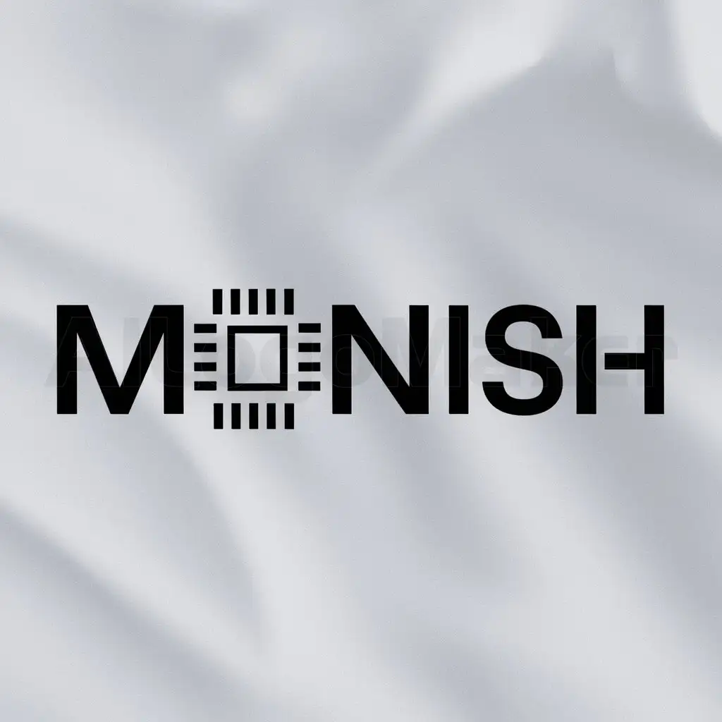 a logo design,with the text "MONISH", main symbol:technology,Moderate,clear background