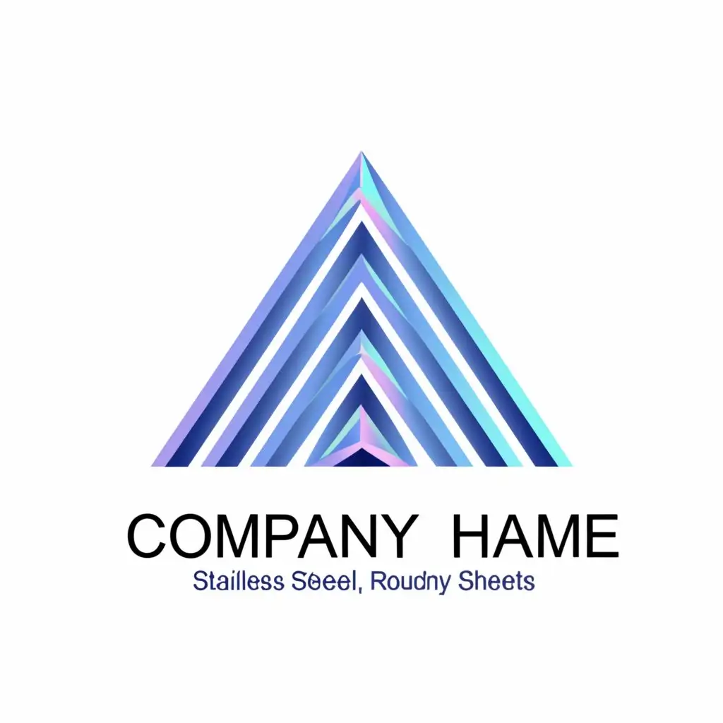a logo design,with the text "Logo for a company selling stainless steel wires and round bars and aluminium sheets", main symbol:Pyramid colored blue and purple,complex,be used in Manufacturing industry industry,clear background