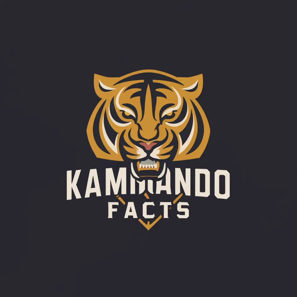 a logo design,with the text "kammando facts", main symbol:Tiger,Moderate,be used in Education industry,clear background