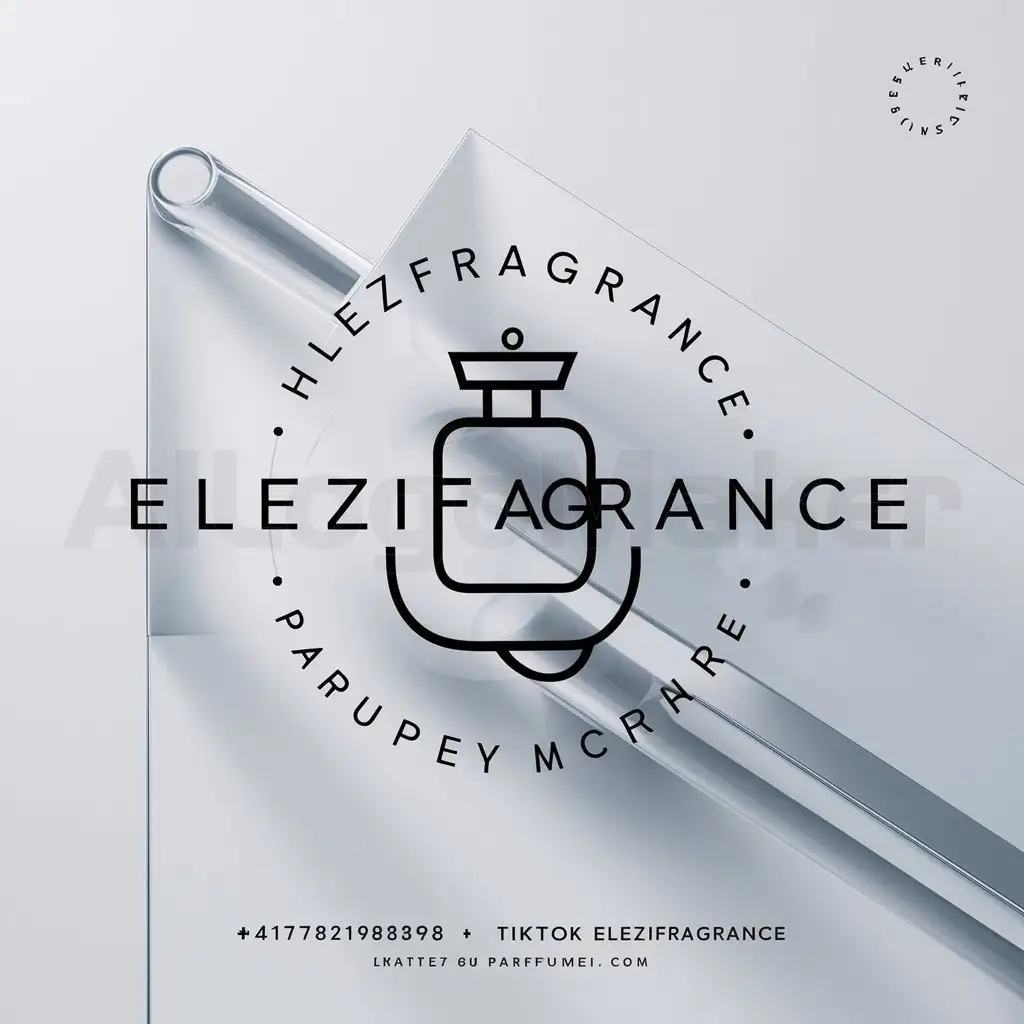 a logo design,with the text "EleziFragrance", main symbol:Aroma e ElegancesnTelefon +41782198398nTiktok EleziFragrance,Moderate,be used in Parfumeri industry,clear background