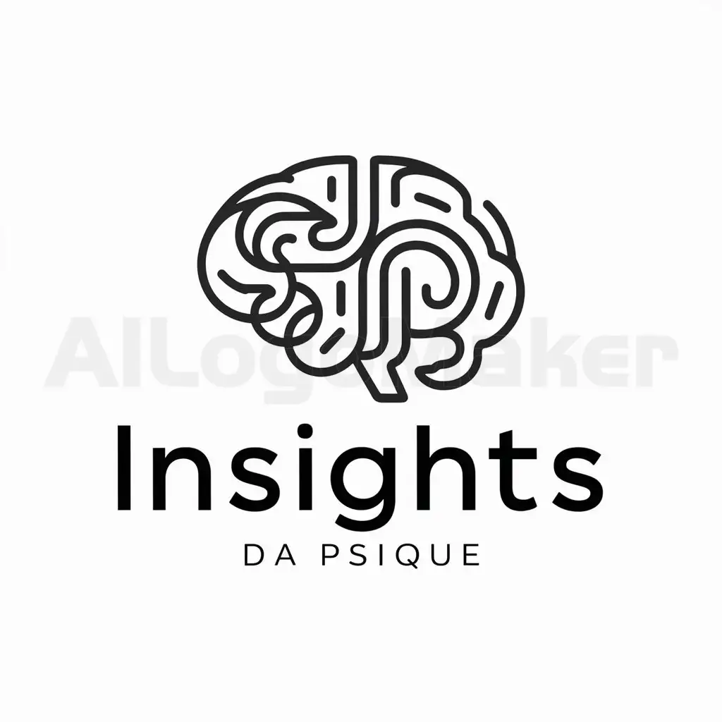a logo design,with the text "Insights da Psique", main symbol:drawing of brain,complex,be used in Others industry,clear background