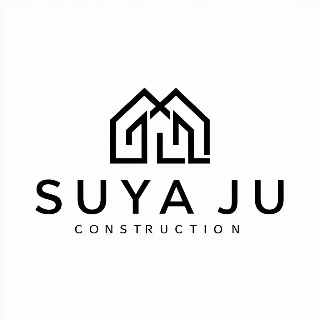 a logo design,with the text "Suya Ju", main symbol:house,Moderate,be used in Construction industry,clear background