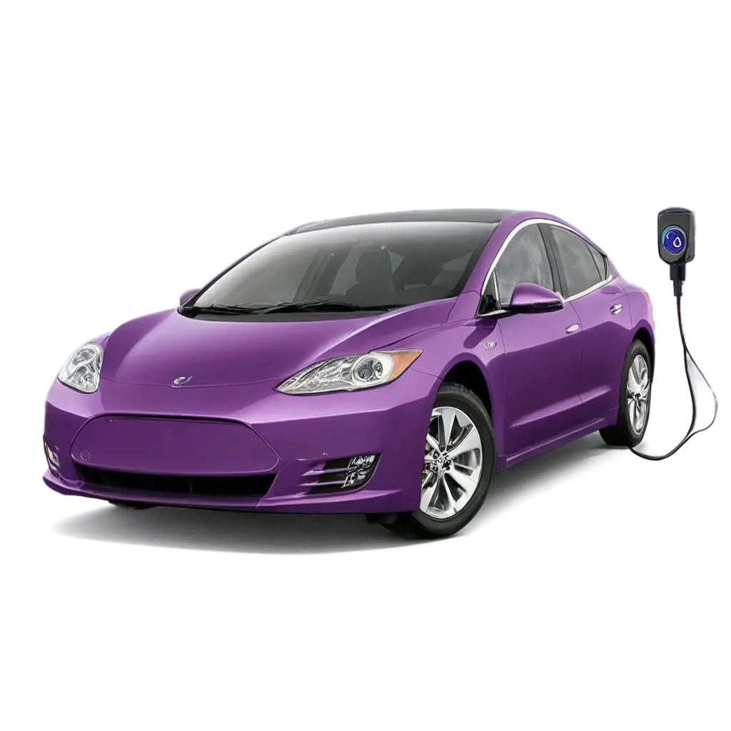 Electric-Vehicle-EV-with-Purple-EV-Charger-PNG-EcoFriendly-Transport-Innovation