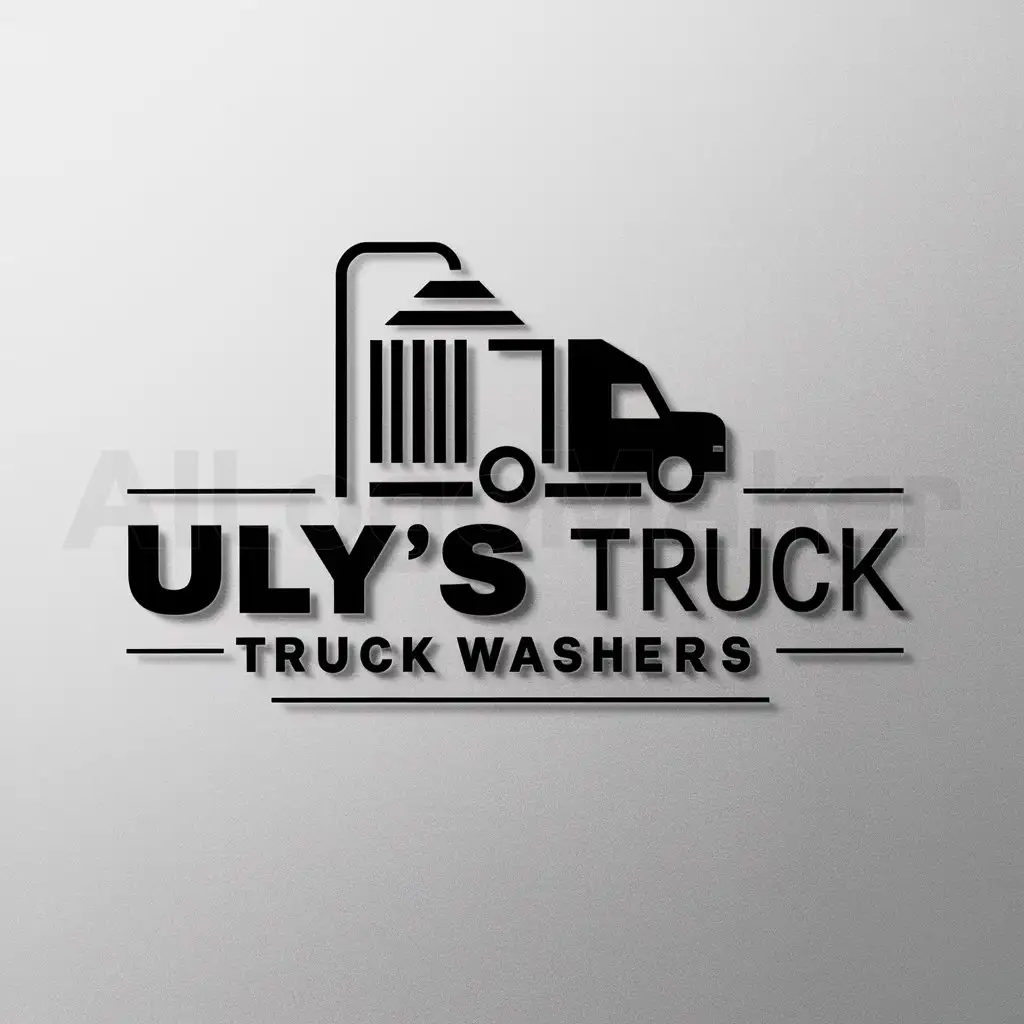 a logo design,with the text "ULY'S Truck Washers", main symbol:truck and shower,Minimalistic,be used in Others industry,clear background