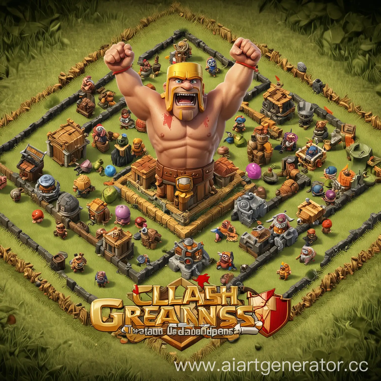 Epic-Clash-of-Clans-Battle-Warriors-of-Greatness-Engage-in-Fierce-Combat