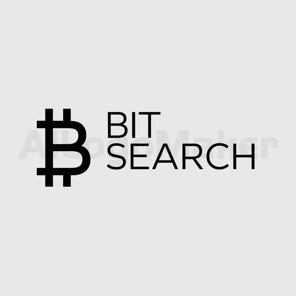 a logo design,with the text "bit search", main symbol:bitcoin,Minimalistic,be used in Technology industry,clear background