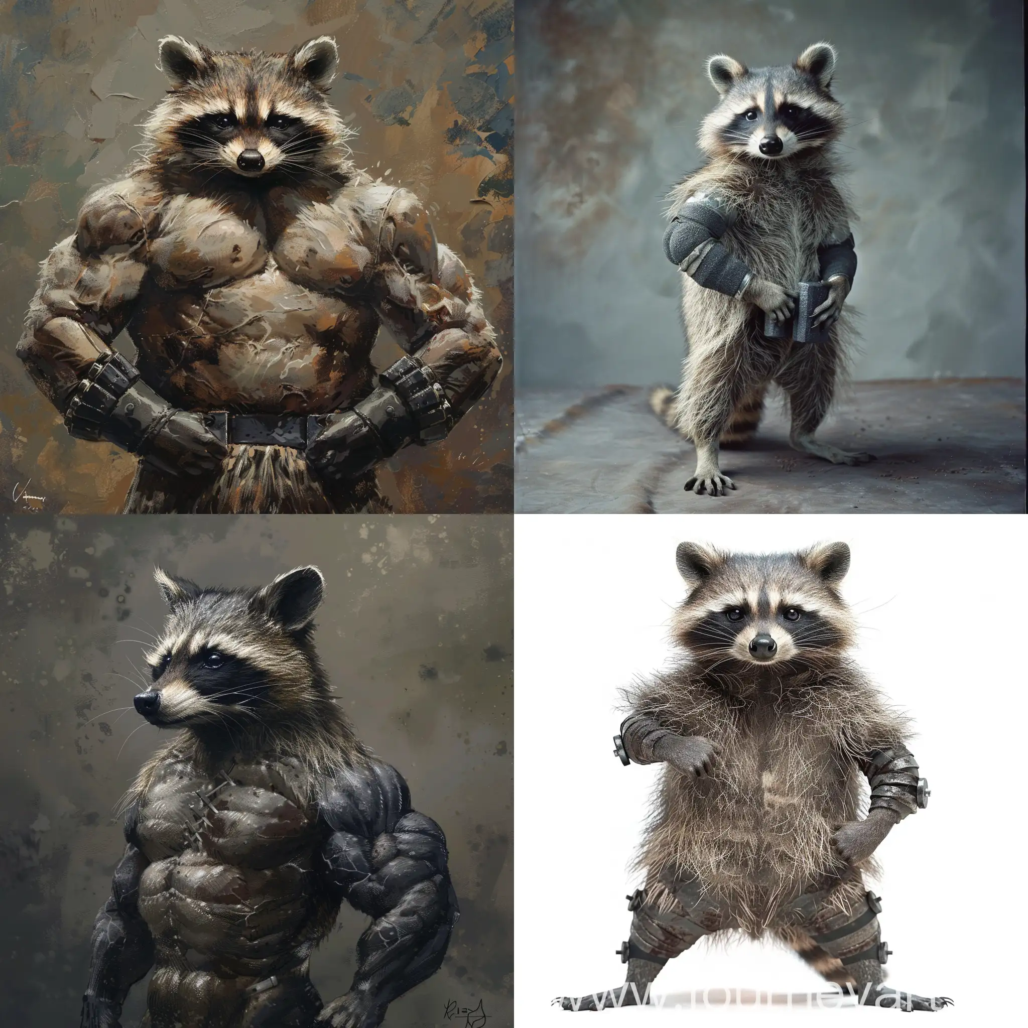 Muscular-Raccoon-Bodybuilder-Flexing-Its-Strength