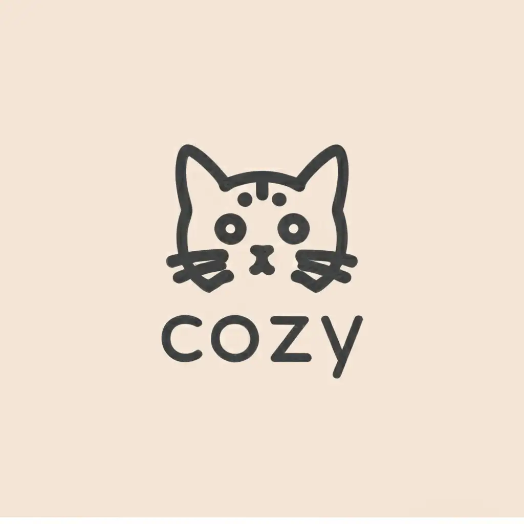 a logo design,with the text "cozy", main symbol:cat,Moderate,clear background