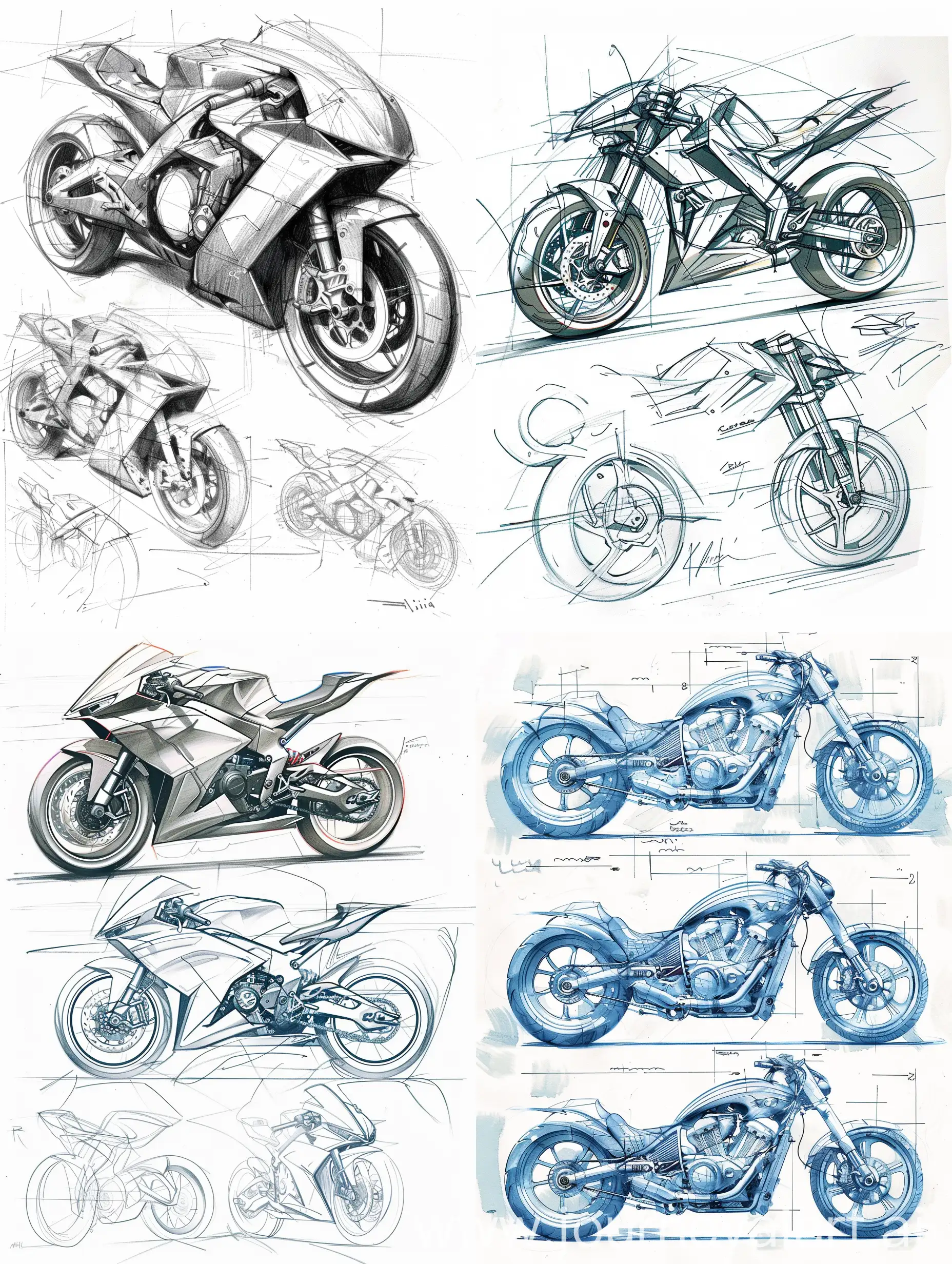 Modern-Motorcycle-Concept-Sketches-in-Clean-Lines-on-White-Background
