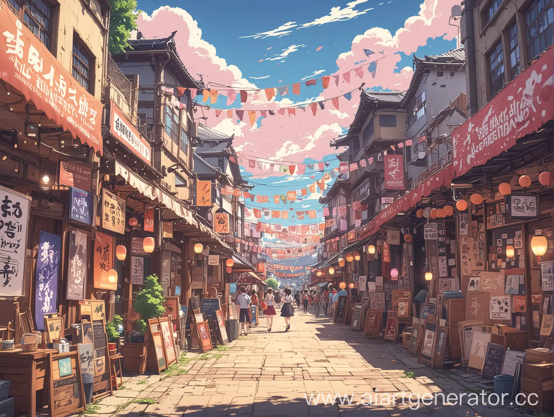 Colorful-Anime-Festival-Background-with-Cosplayers-and-Decorations