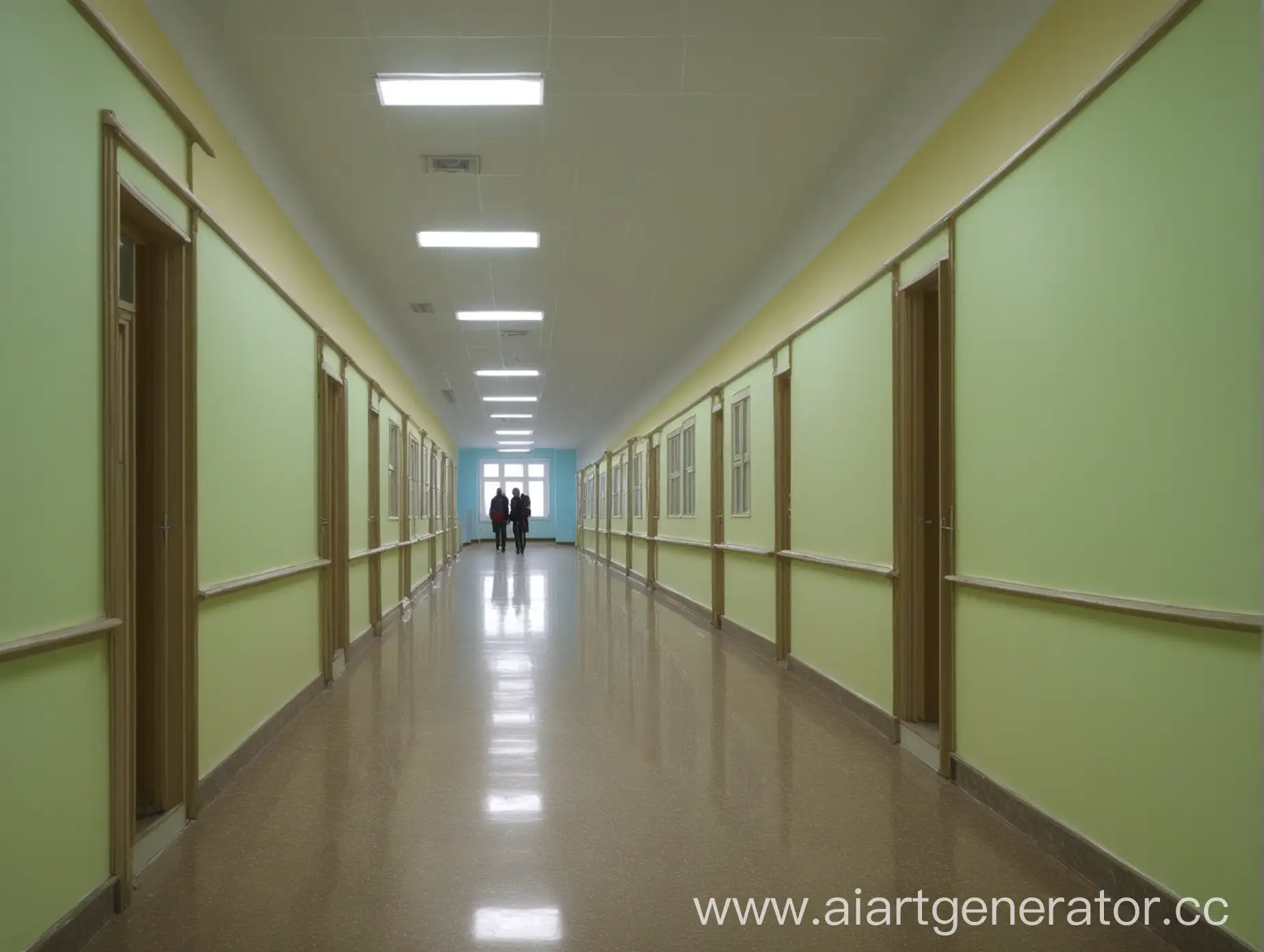 School in Russia, inside. Corridor