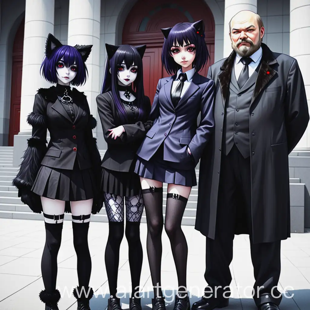 Diverse-Characters-Anime-Girl-Lenin-Goth-Girl-Furry-Woman-and-Politician