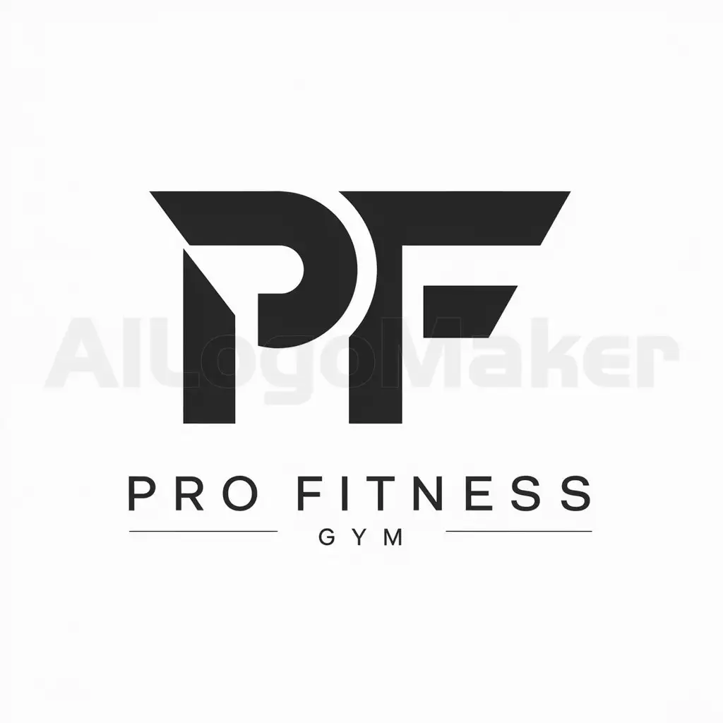 a logo design,with the text "Pro Fitness Gym", main symbol:PF,Moderate,clear background
