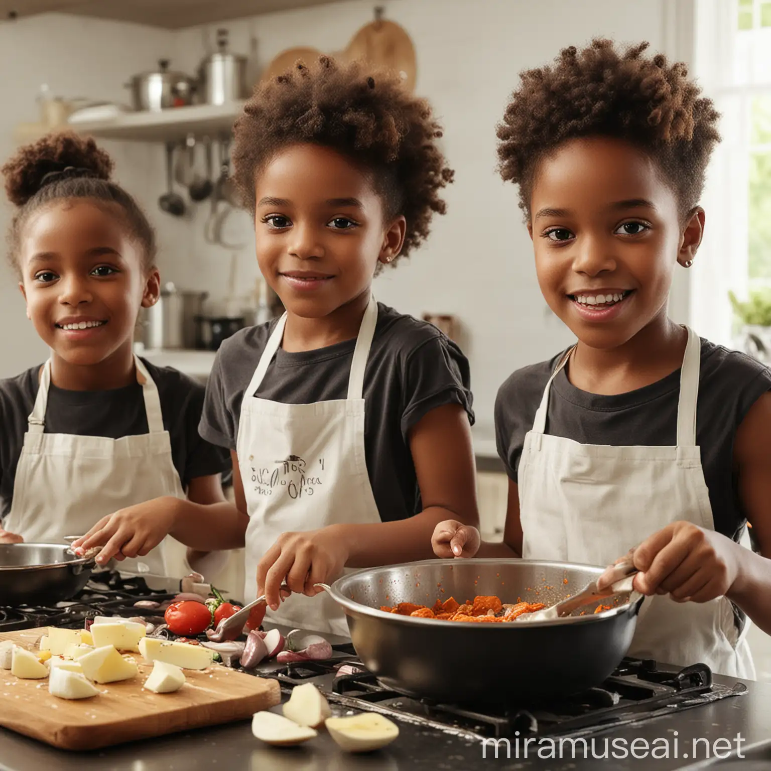 Black Kids During Cooking Class Summer Camp