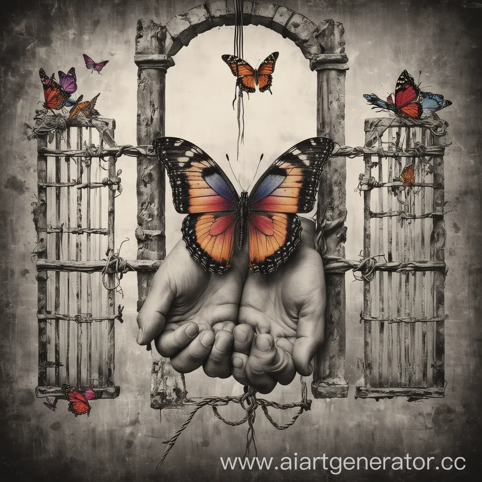 Prisoners-Liberation-Colorful-Butterfly-Breaking-Free-in-18th-Century-Prison