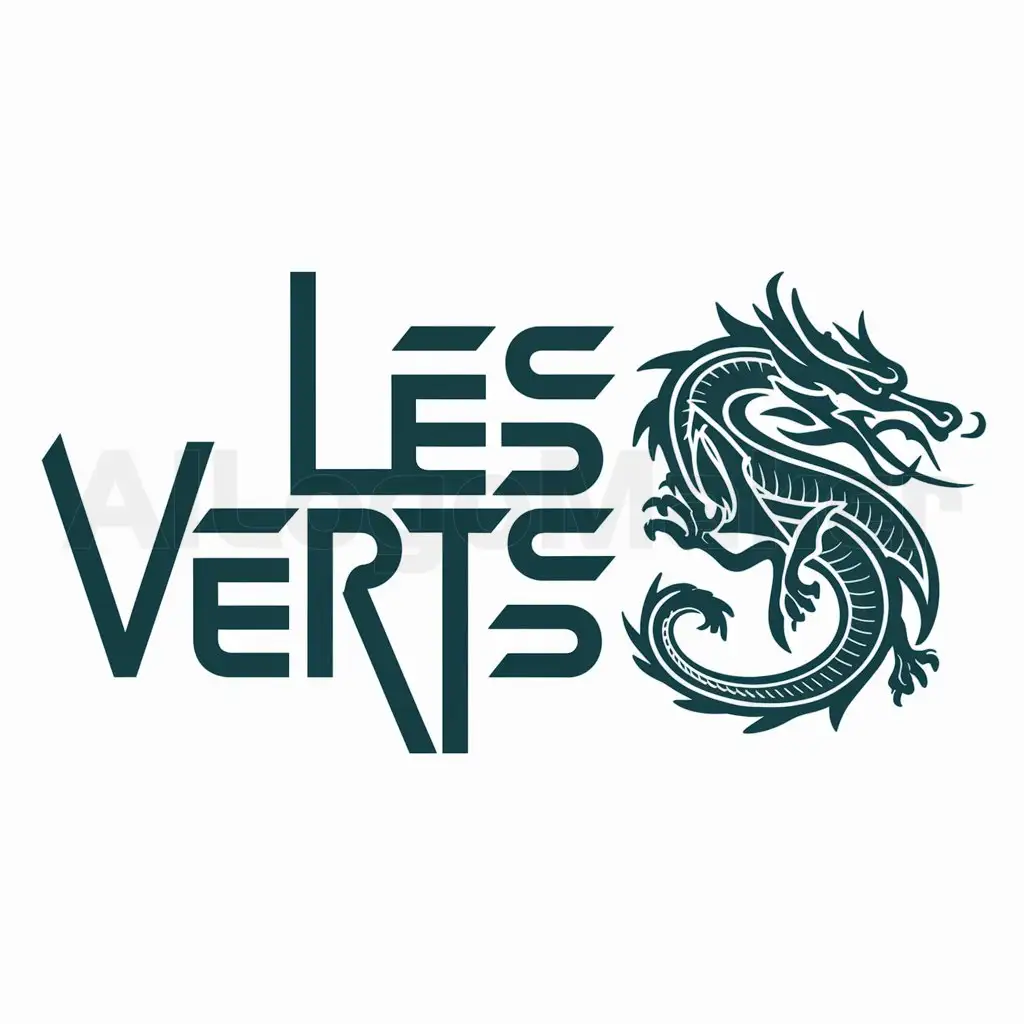 a logo design,with the text "les verts", main symbol:dragon,complex,be used in Sports Fitness industry,clear background