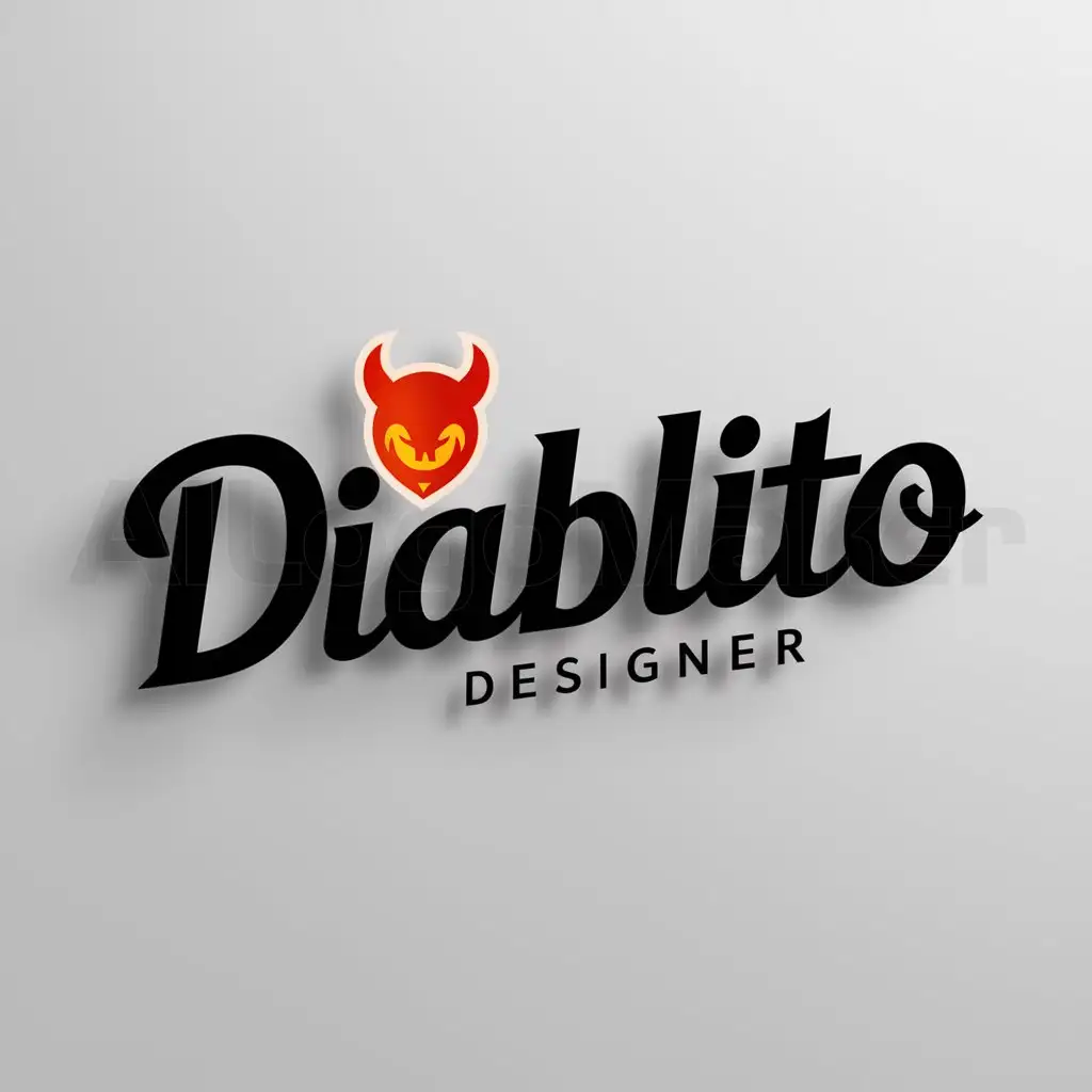 a logo design,with the text "diablito", main symbol:Create a designer logo and in small it says designer,Moderate,clear background