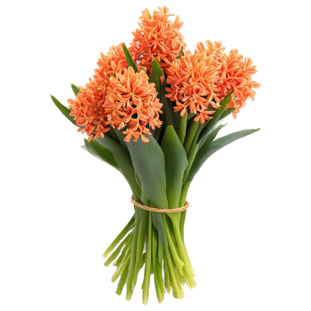 Stunning-Orange-Hyacinths-Bouquet-PNG-for-Vibrant-Digital-Designs