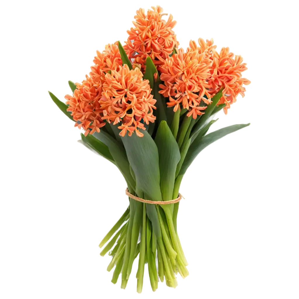 a beautiful bouquet of orange hyacinths

