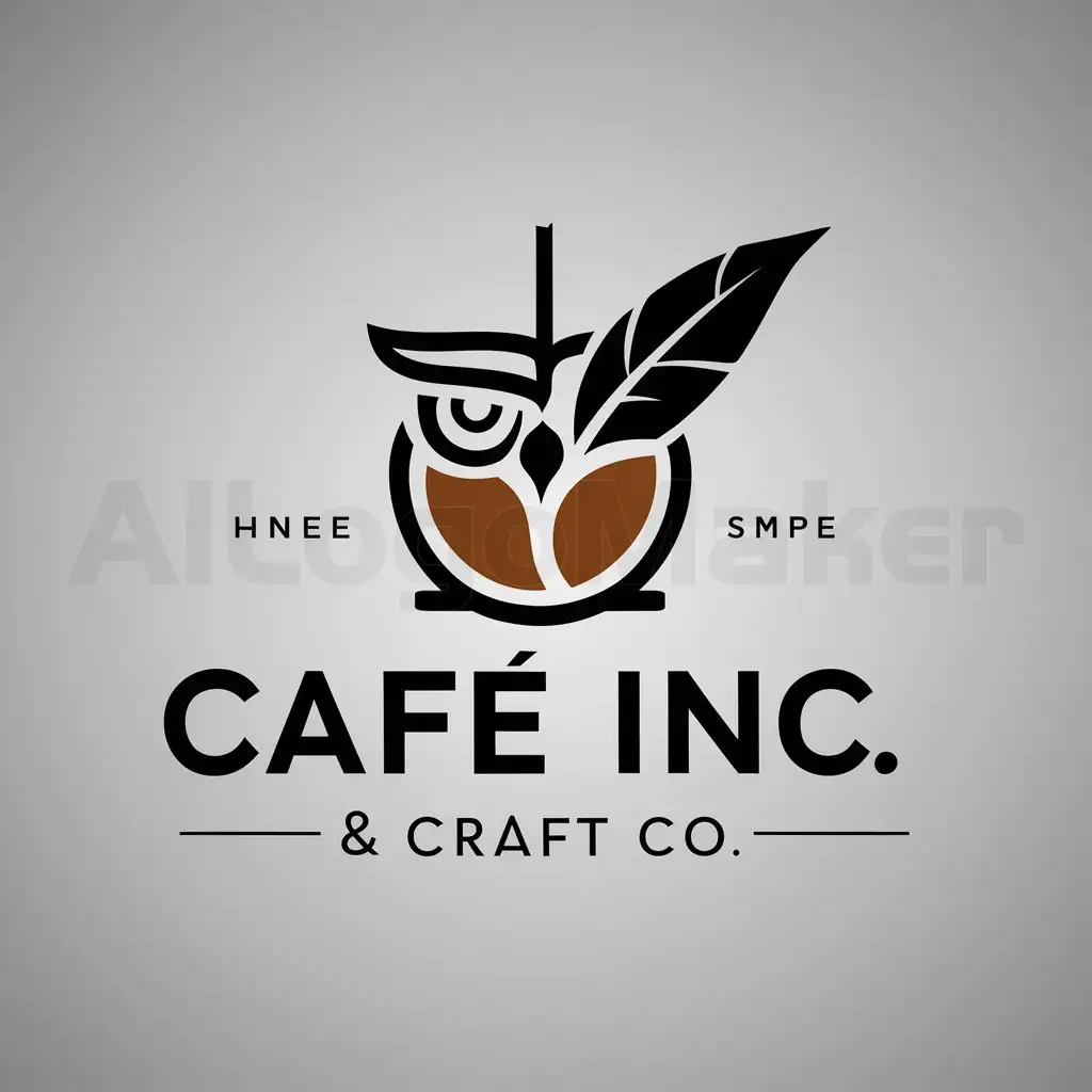 a logo design,with the text "Cafe Inc & Craft Co.", main symbol:Coffee owl crafts ink,Moderate,be used in Entertainment industry,clear background