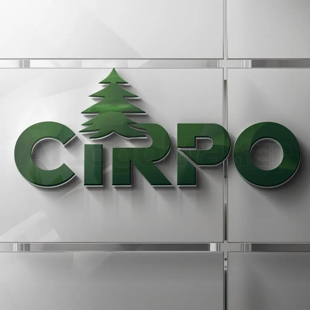 a logo design,with the text "cirpo", main symbol:Logo with the word cirpo which means cedar tree,Moderate,clear background