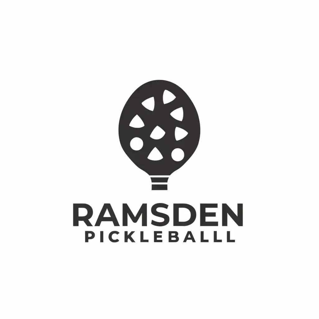 a logo design,with the text "RAMSDEN PICKLEBALL", main symbol:PICKLEBALL,Minimalistic,be used in Others industry,clear background