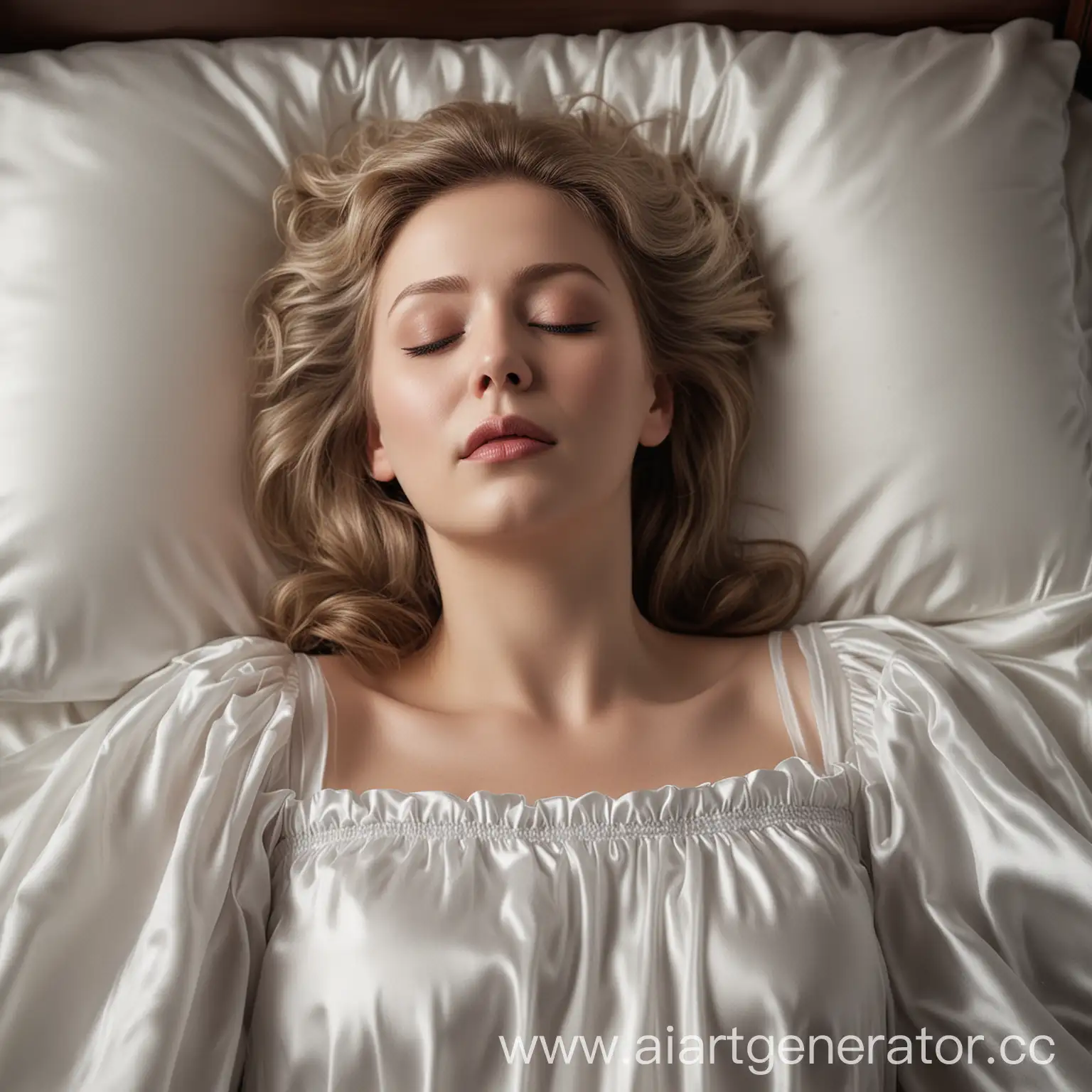 Deceased-Woman-in-White-Satin-Night-Gown-in-Open-Casket