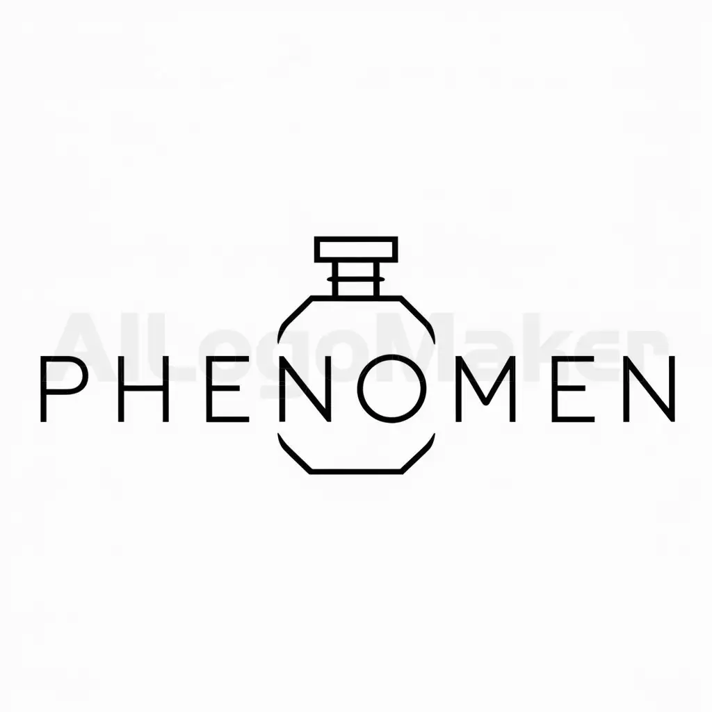a logo design,with the text "PhenoMEN", main symbol:Flacon perfume, minimalism,Moderate,be used in Beauty Spa industry,clear background