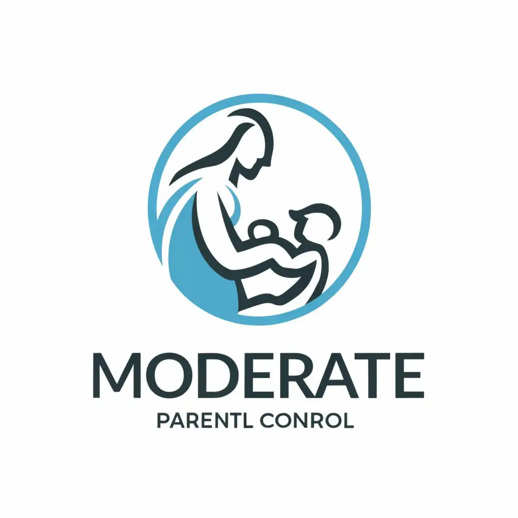 a logo design,with the text "parental control", main symbol:a mother taking care of her son,Moderate,be used in Home Family industry,clear background