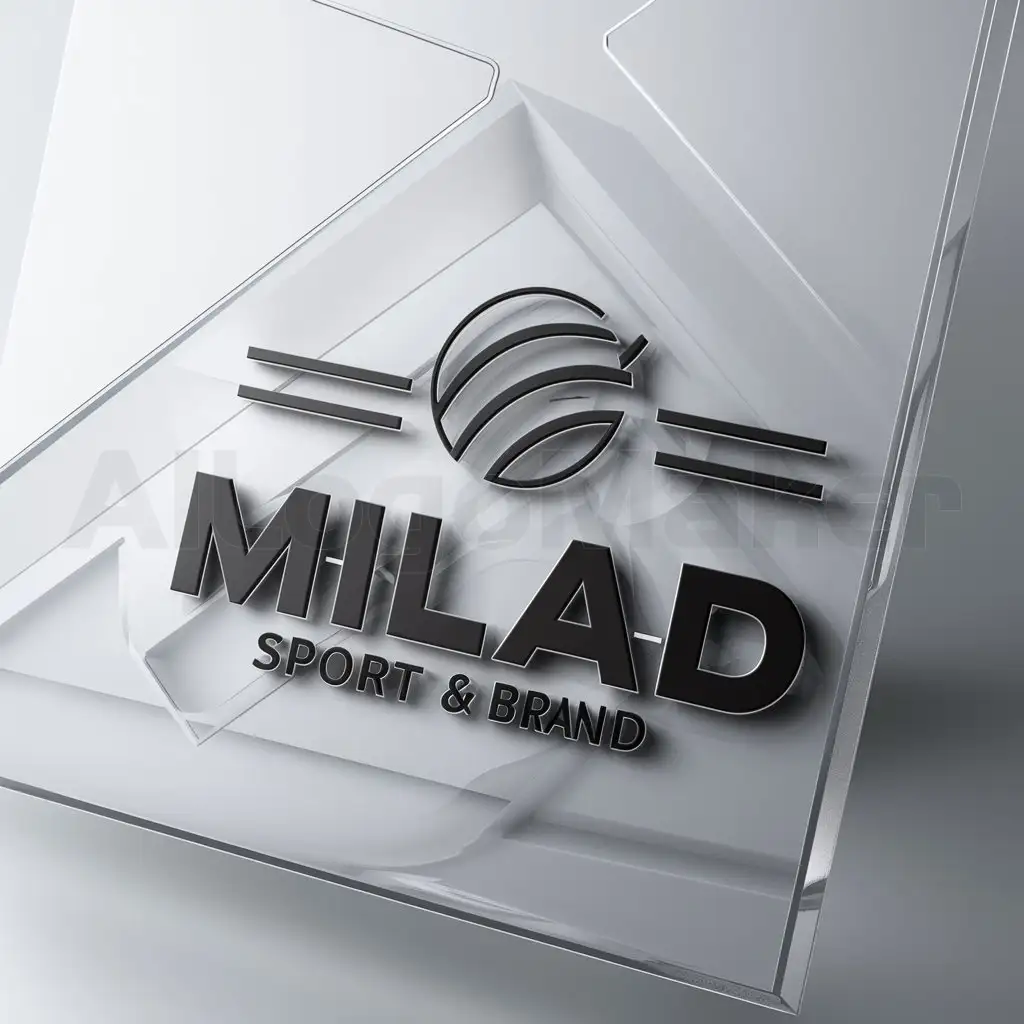 a logo design,with the text "Milad", main symbol:Sport,Minimalistic,clear background