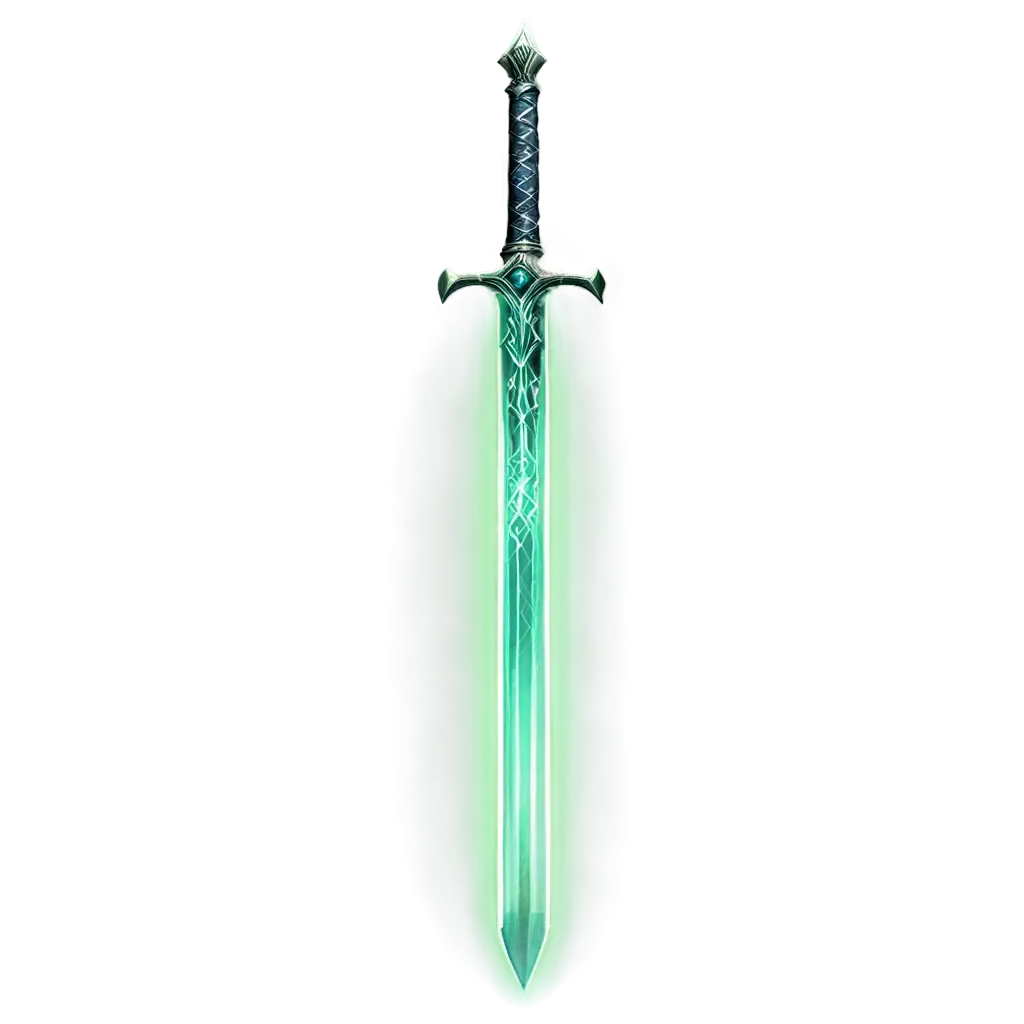 Create a captivating glow art illustration of sword