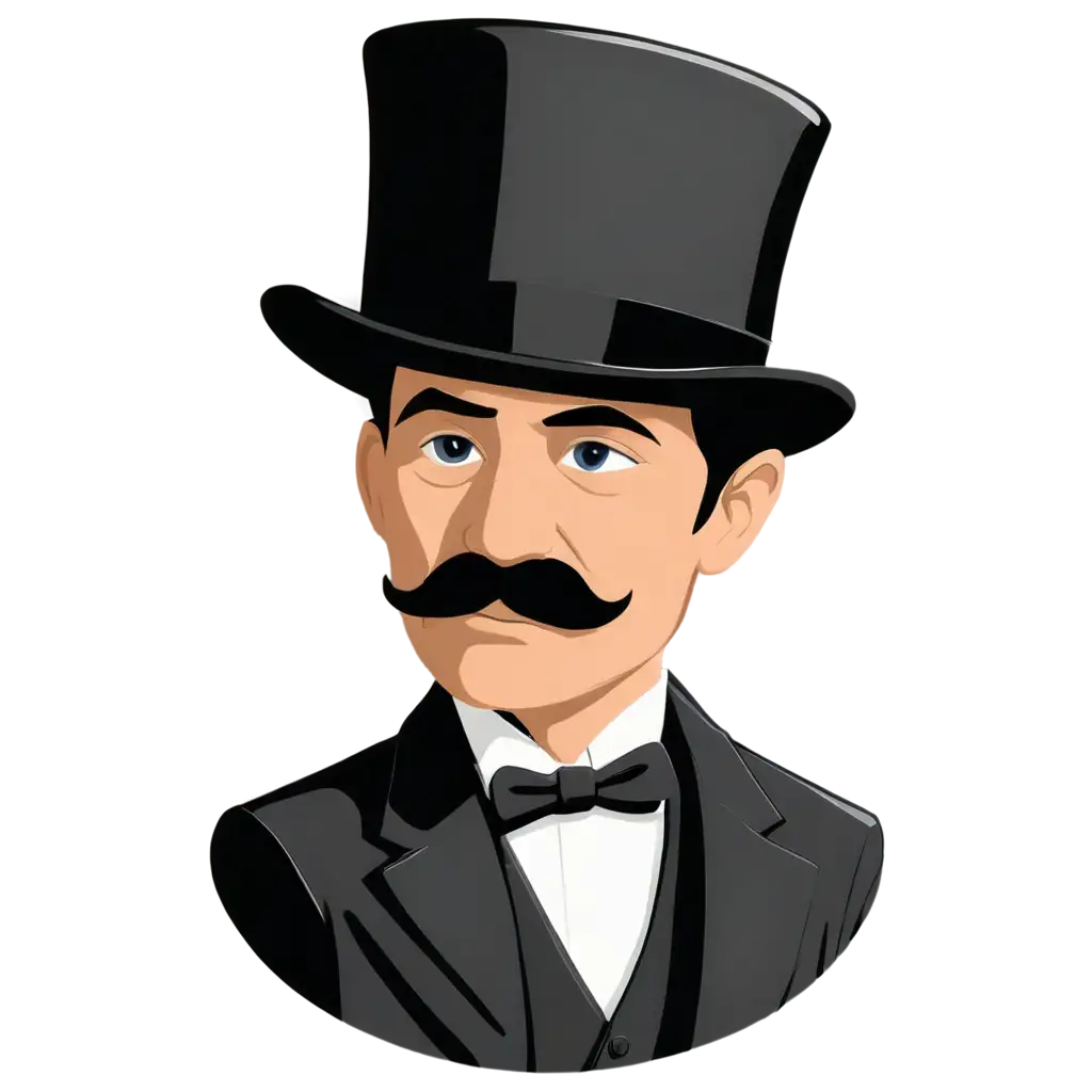 Elegant-Cartoon-Gentleman-with-Top-Hat-and-Luxurious-Mustache-PNG-Image
