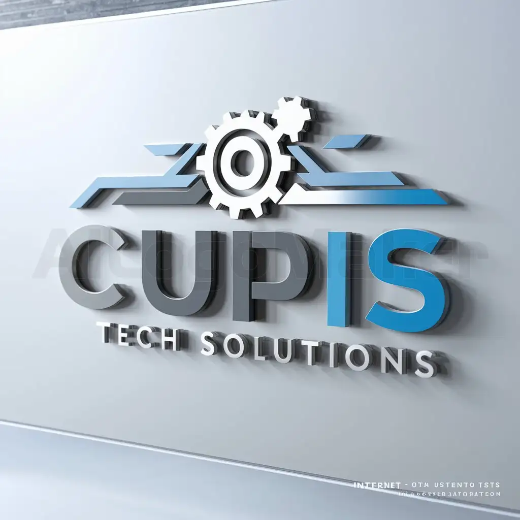a logo design,with the text "CUPIS TECH SOLUTIONS", main symbol:Understand your Values, Mission and Personality: Simplicity, Color Choice (Blue, Gray, Silver or Platinum, White), Scalability, Originality,Moderate,be used in Internet industry,clear background