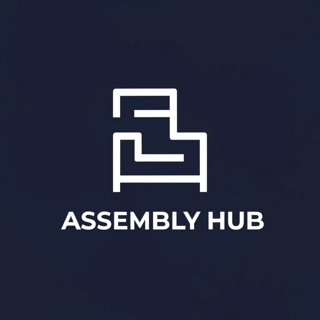 a logo design,with the text "Assembly hub", main symbol:furniture,Moderate,be used in Construction industry,clear background