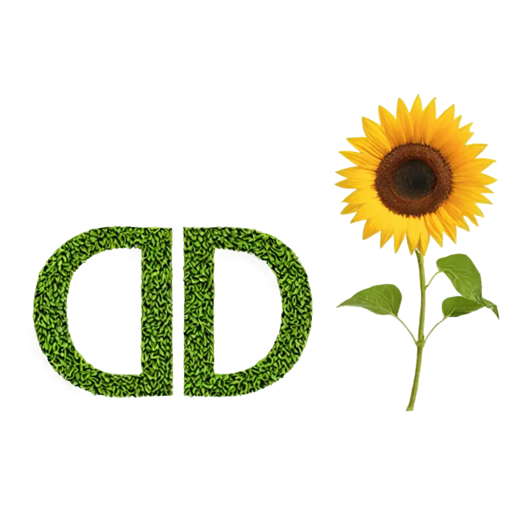 Vibrant-PNG-Image-Sunflower-Intertwined-with-the-Letter-D