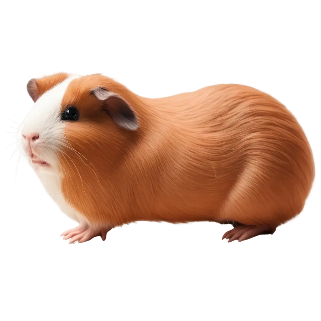 realistic cute brown and white guinea pig