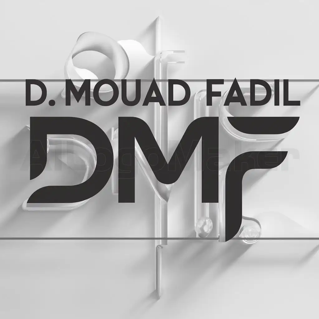 a logo design,with the text "D.MOUAD FADIL", main symbol:DMF,Moderate,clear background