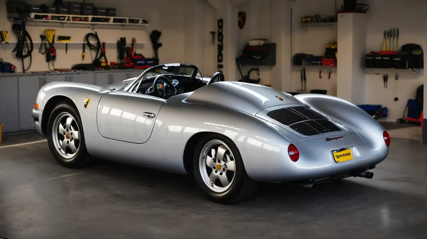 Luxury Porsche Spyder Parked in Modern Garage