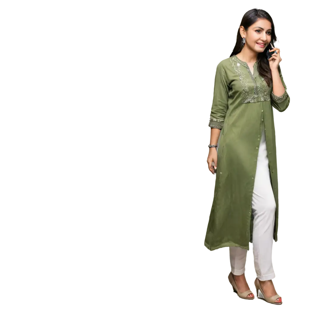 SEOFriendly-H1-Elegant-Pakistani-Woman-in-Naqab-Shalwar-Kameez-Using-iPhone-PNG-Image