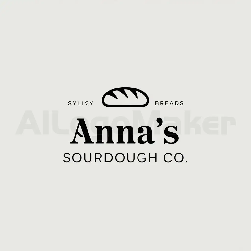 a logo design,with the text "Anna's Sourdough Co.", main symbol:Sourdough bread,complex,be used in Others industry,clear background