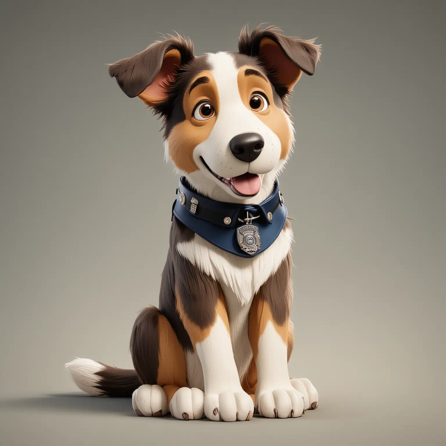 Cartoon-ShortHaired-Collie-Dog-Sitting-Pose-Parody-of-Police-Puppy
