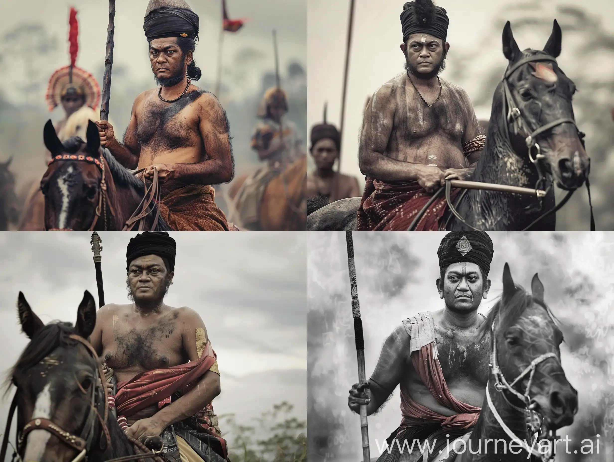 Sisingamangaraja-Batak-Indonesia-Riding-Horseback-Portrait