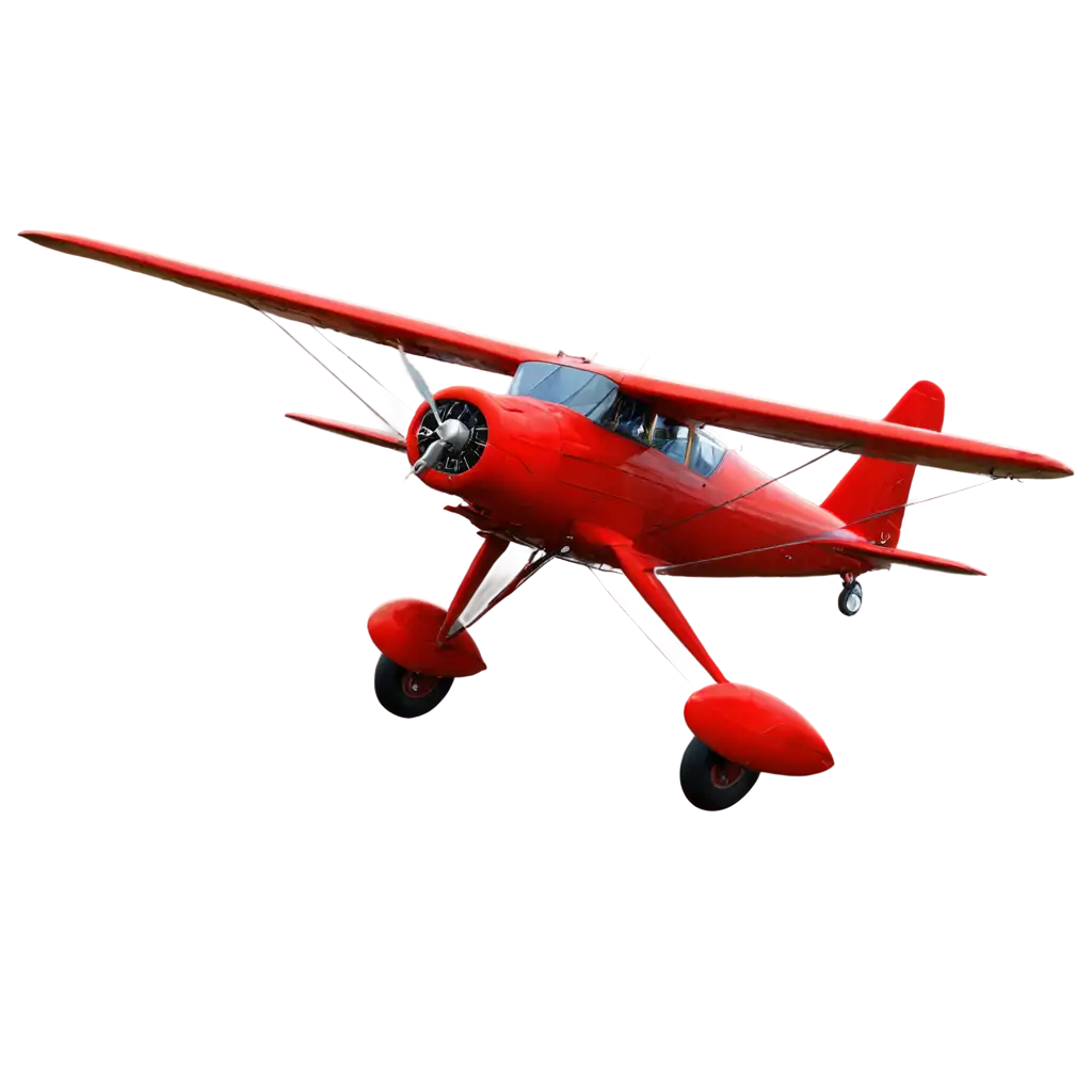red biplane, plane with propeller