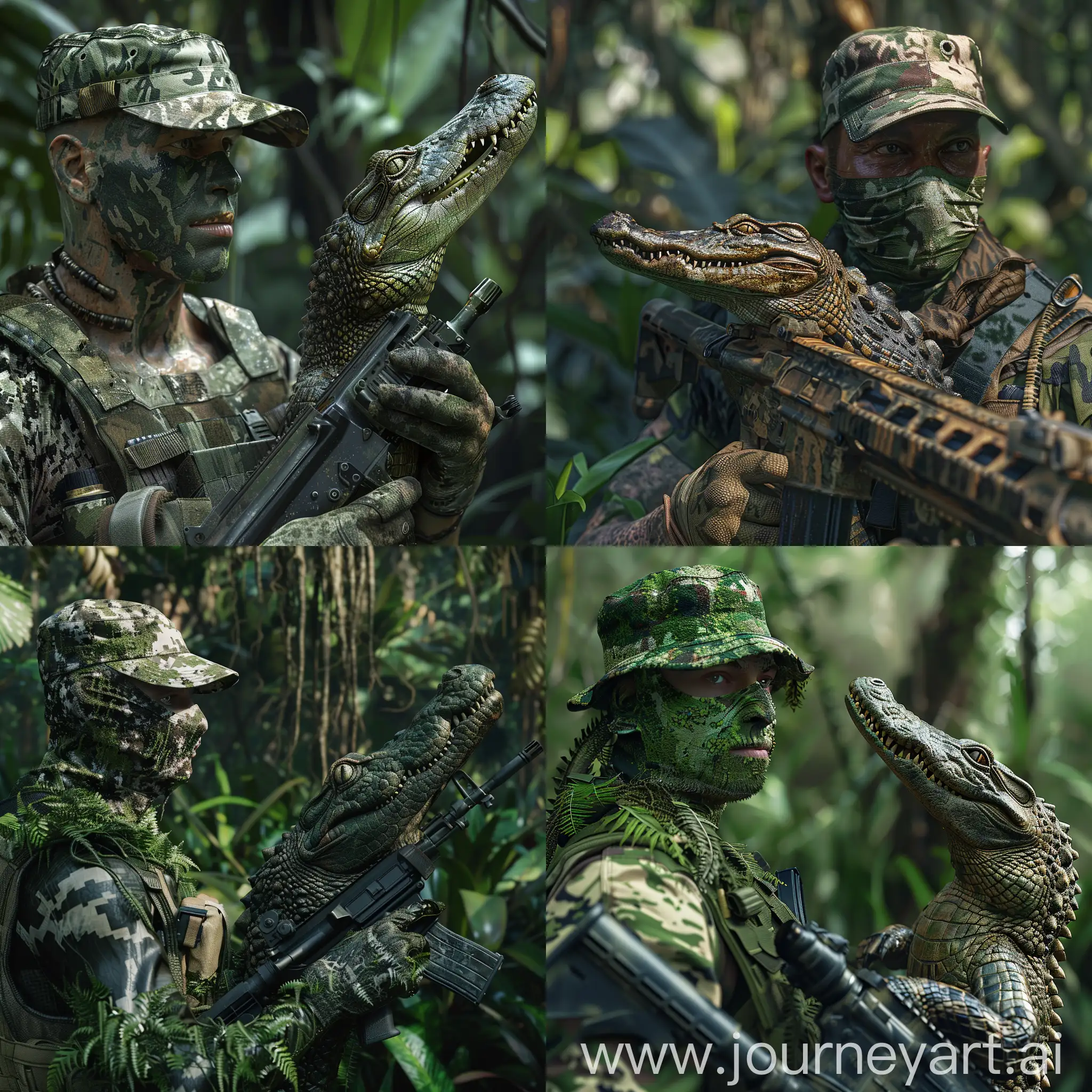 South-American-Soldier-with-Machine-Gun-in-Jungle-Camouflage