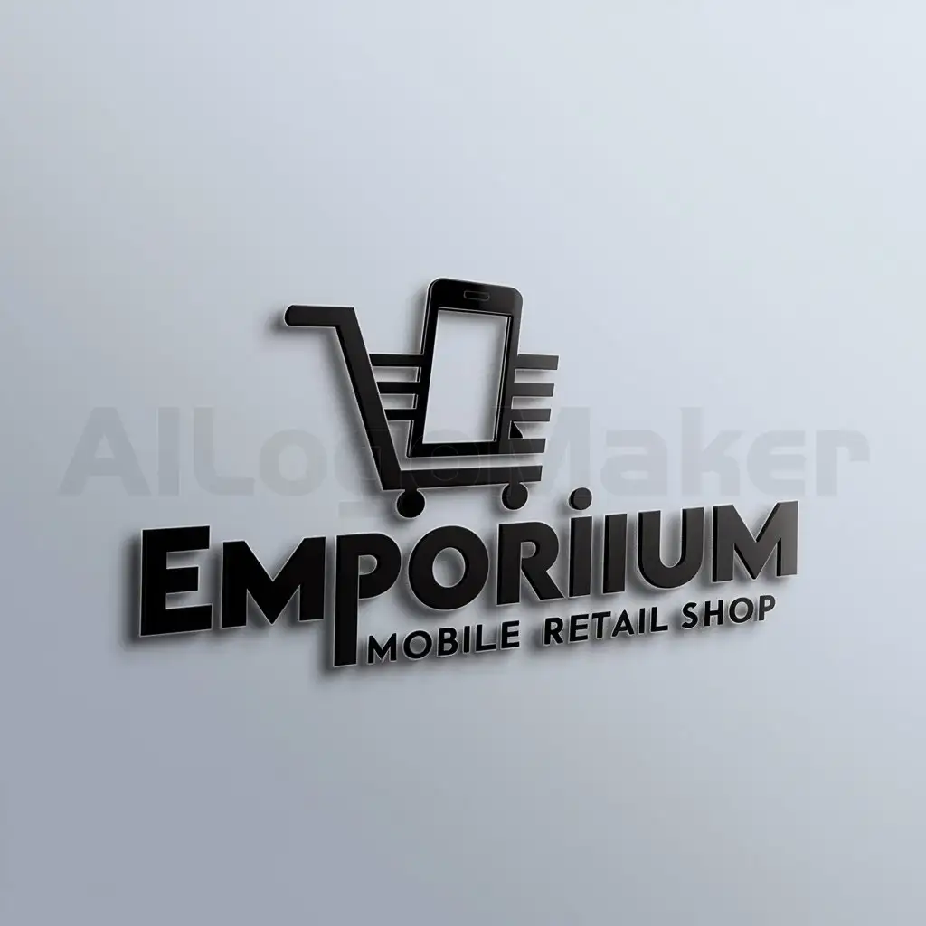 a logo design,with the text "Emporium", main symbol:mobile in that retail shop photo,Moderate,clear background